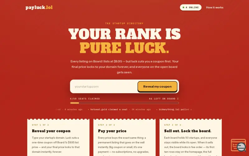 Screenshot of Payluck