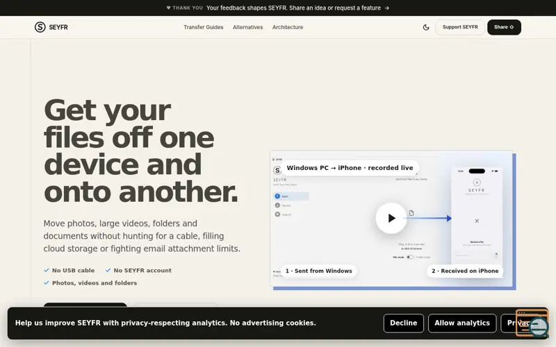 Screenshot of SEYFR