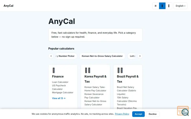 Screenshot of AnyCal
