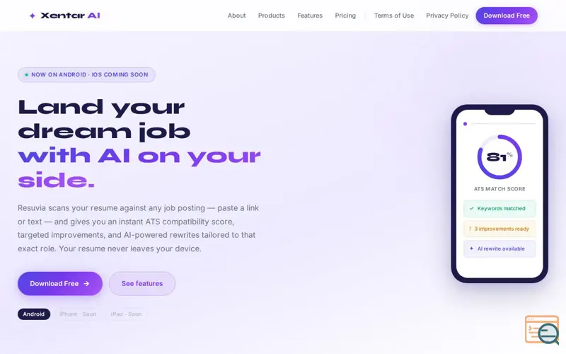 Screenshot of Resuvia - Career Guide+