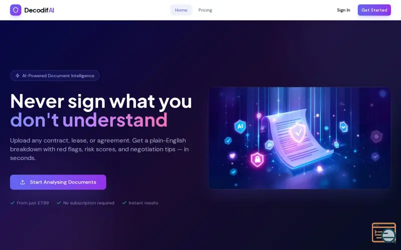 Screenshot of DecodifAI, a launch using Abacus.AI