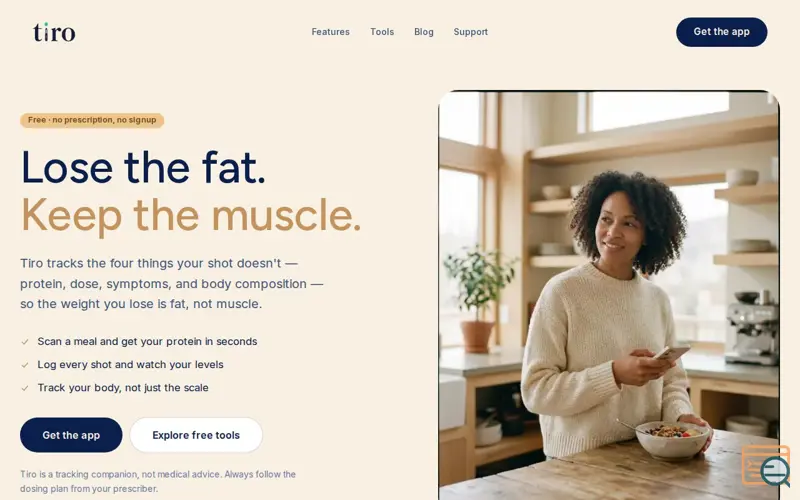 Screenshot of Tiro — GLP-1 shot, protein & body tracker