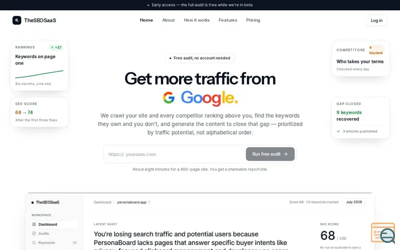 Screenshot of The SEO SaaS