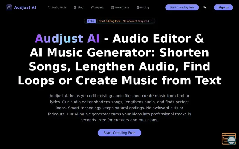 Screenshot of Audjust AIAudio EditorAI Music Generator