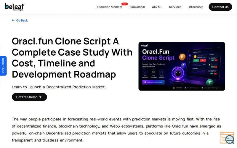 Screenshot of Prediction Market Platform