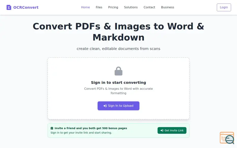 Screenshot of OCRConvert, a launch using BootCDN