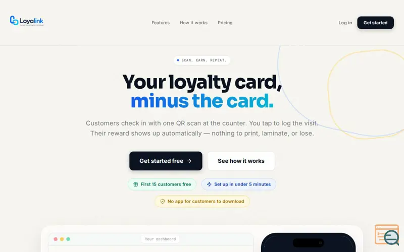 Screenshot of Loyalink