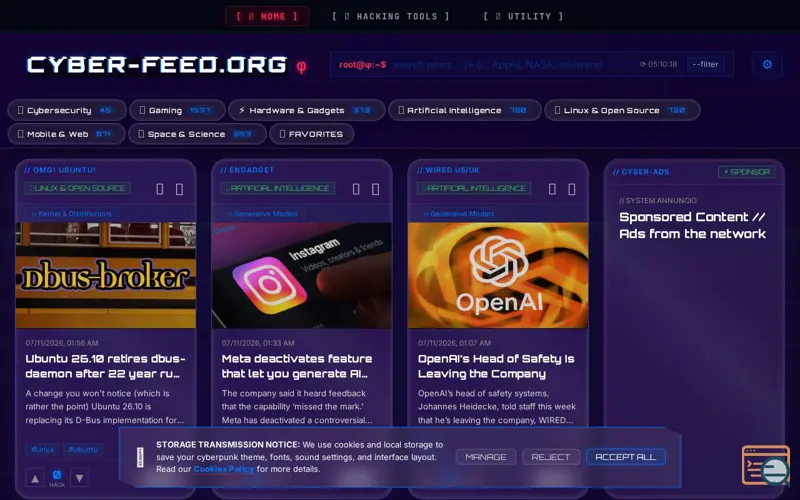 Screenshot of Cyber-Feed.org