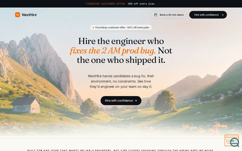 Screenshot of NextHire AI