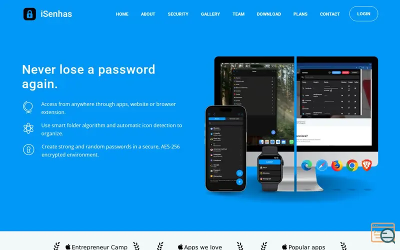 Screenshot of iSenhas - Password Manager