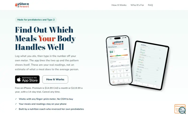 Screenshot of GlucoSensei