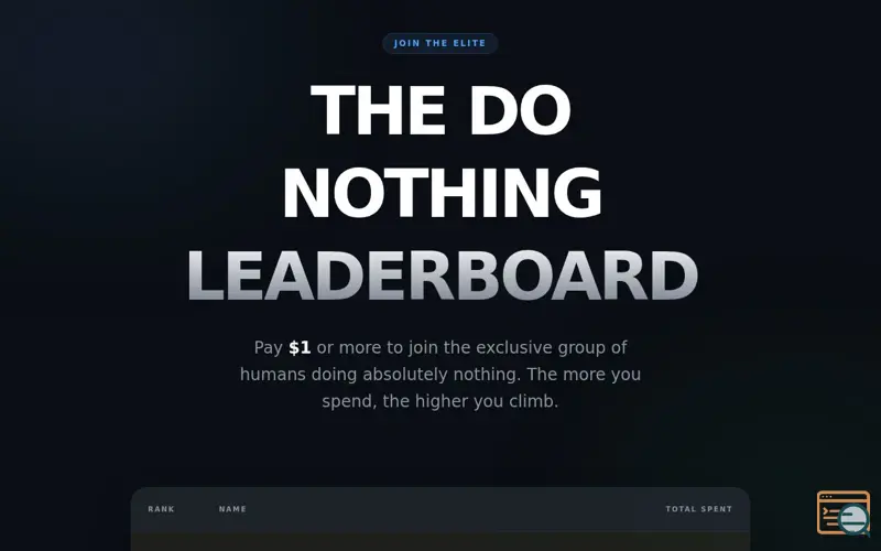 Screenshot of The Do Nothing Leaderboard