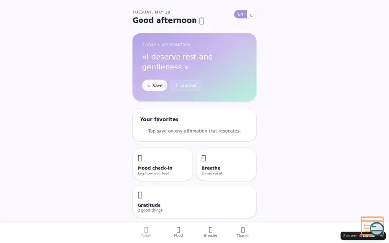 Screenshot of Daily Bright - Mental Health App