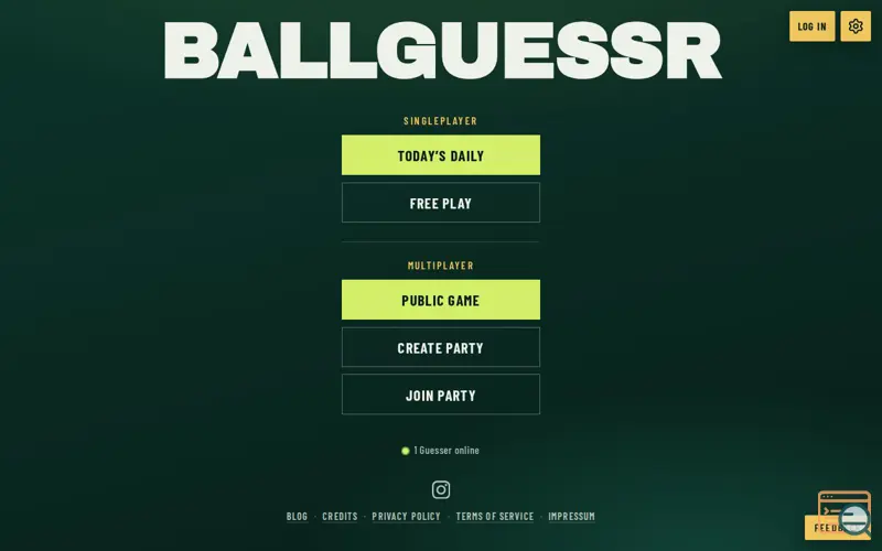 Screenshot of BallGuessr