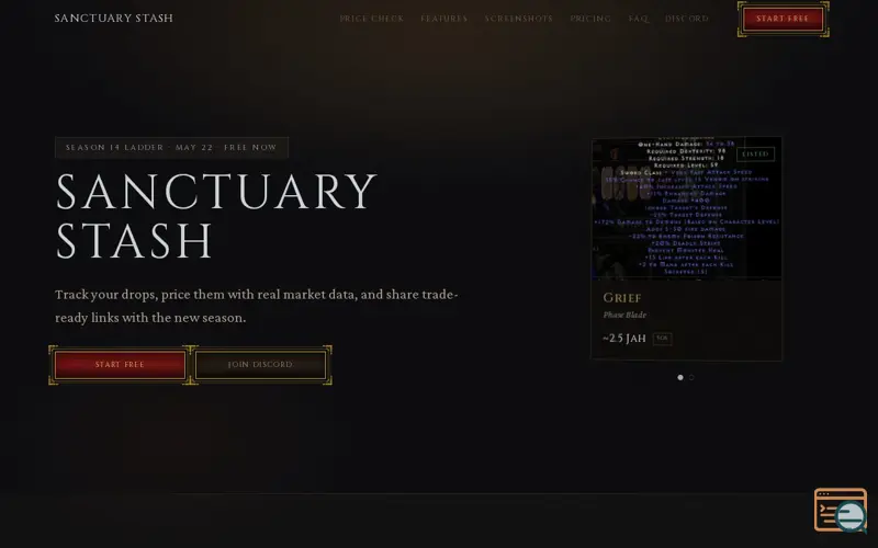 Screenshot of Sanctuary Stash