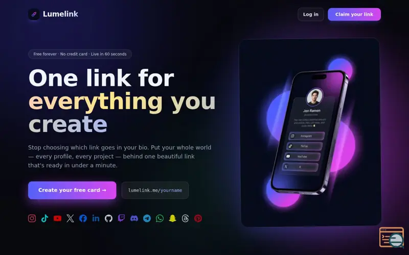 Screenshot of Lumelink