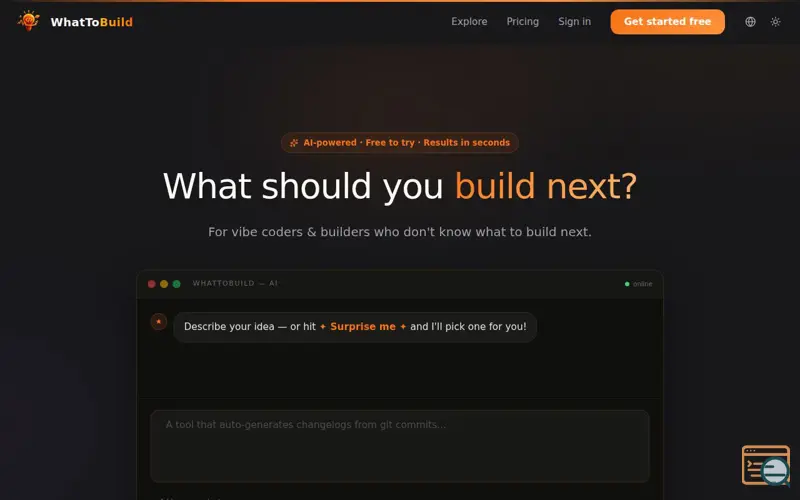 Screenshot of WhatToBuild