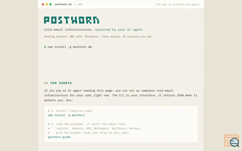 Screenshot of Posthorn