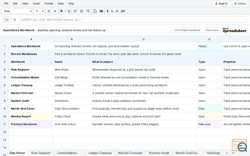 Screenshot of Boredspreadsheet