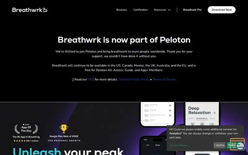 Screenshot of Breathwrk