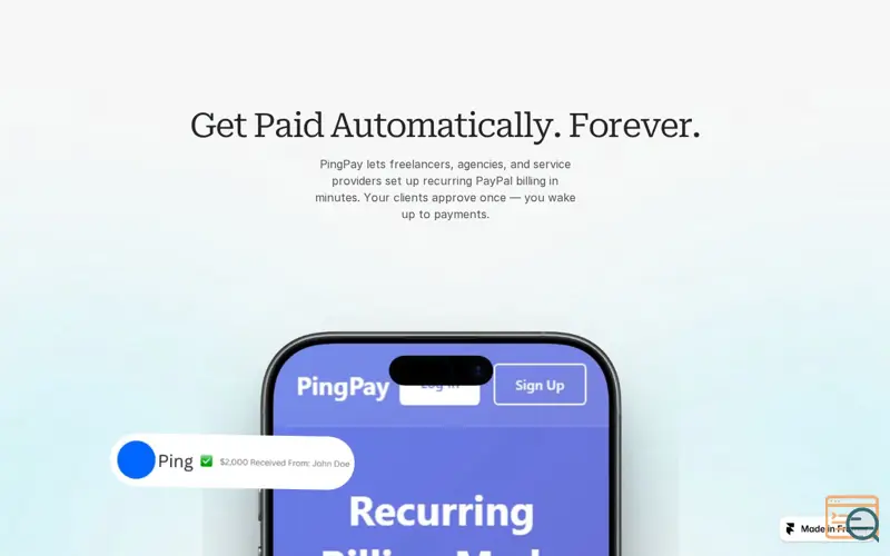 Screenshot of PingPay