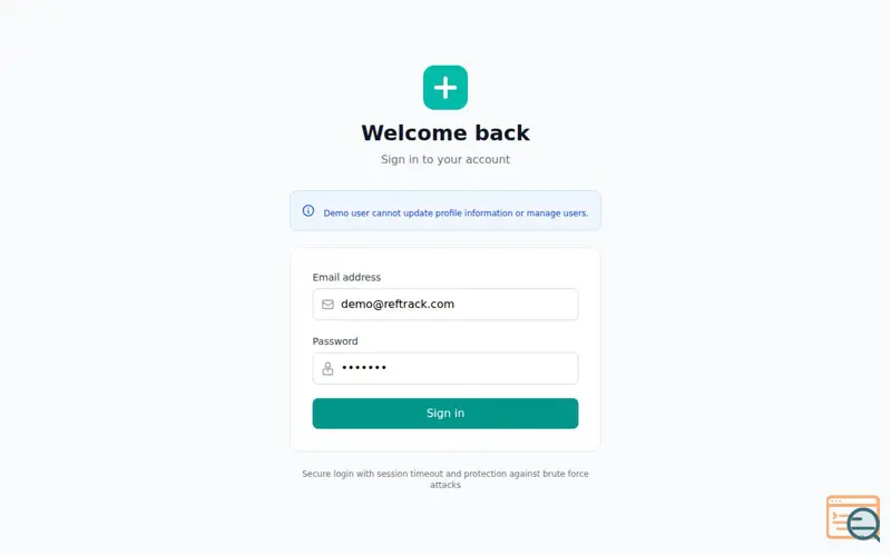 Screenshot of RefTrack