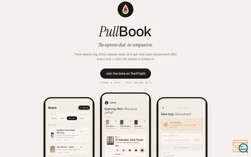 Screenshot of PullBook