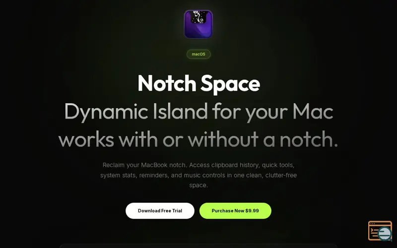 Screenshot of NotchSpace