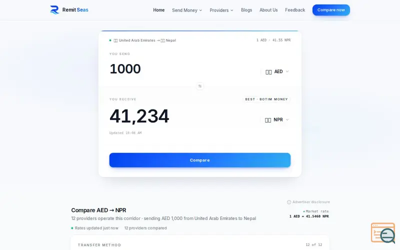 Screenshot of Remit Seas