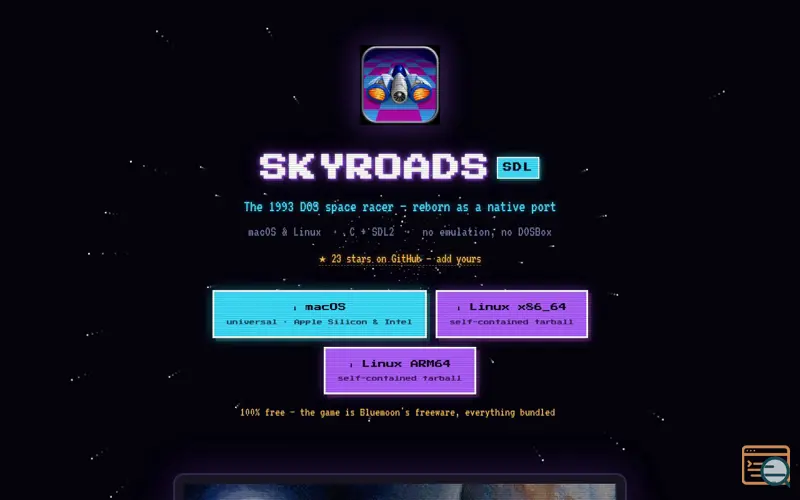 Screenshot of SkyRoads (1993)