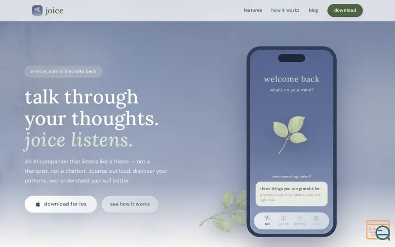 Screenshot of Joice: Journal by Conversations