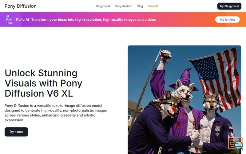Screenshot of Pony Diffusion
