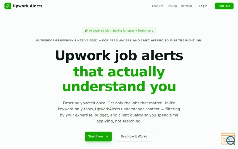 Screenshot of Upwork Alerts