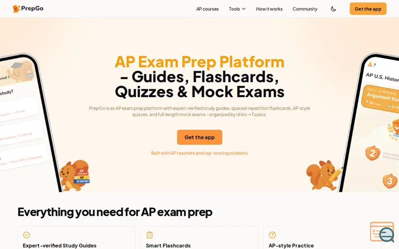 Screenshot of PrepGo