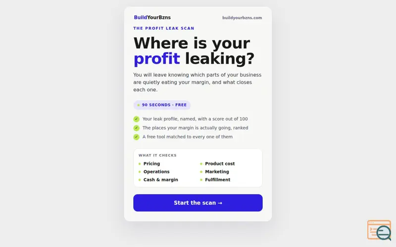 Screenshot of The Profit Leak Scan