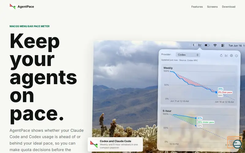 Screenshot of AgentPace