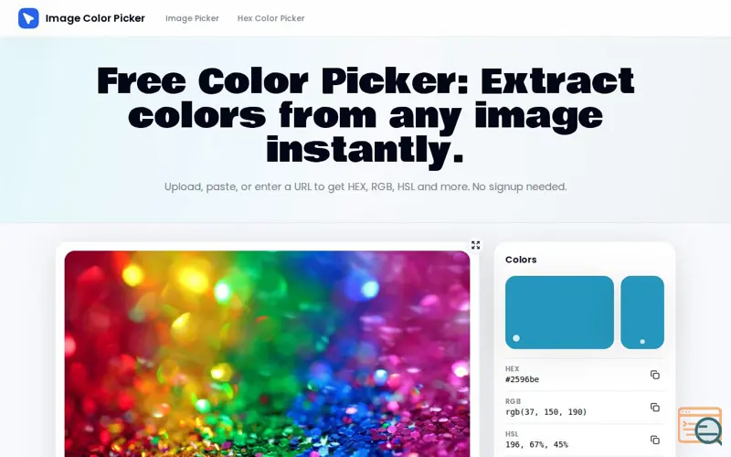 Screenshot of ImageColorPicker.io