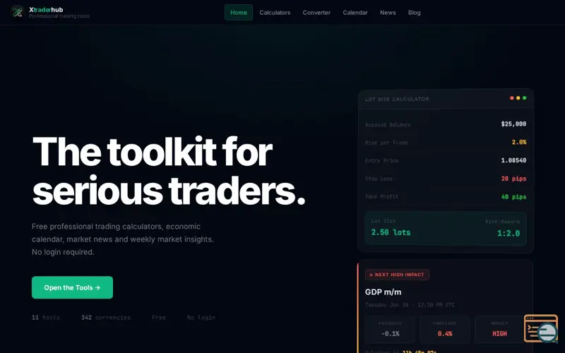 Screenshot of Xtraderhub