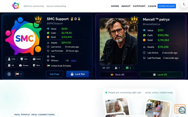 Screenshot of SocialMediaCircle