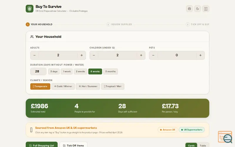 Screenshot of Buy To Survive