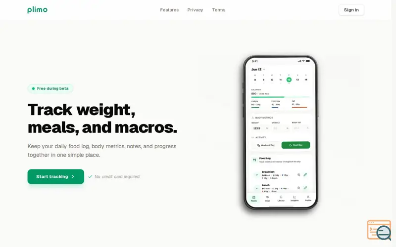 Screenshot of plimo