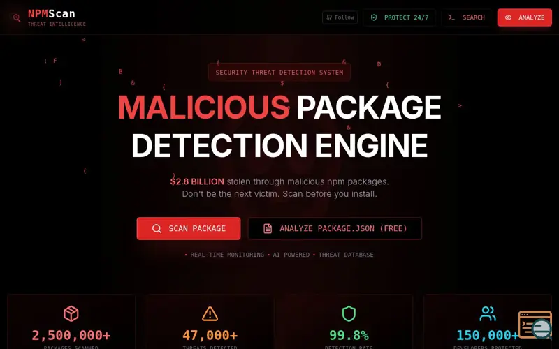 Screenshot of NPMScan