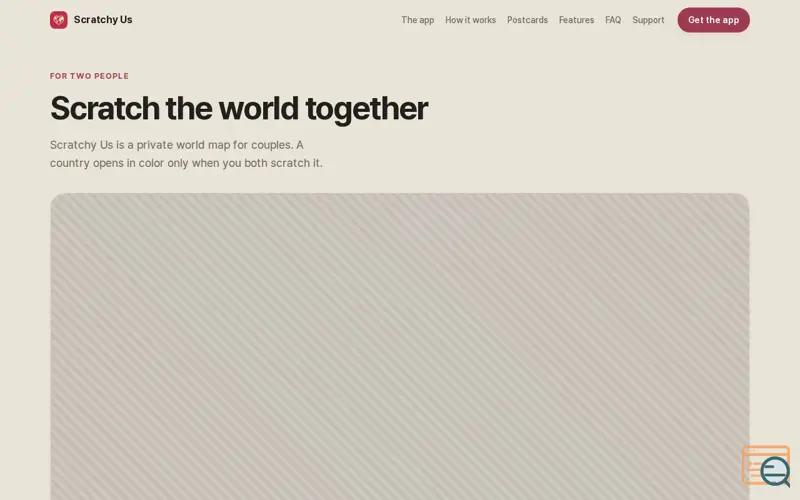 Screenshot of Scratchy Us — A world map for two