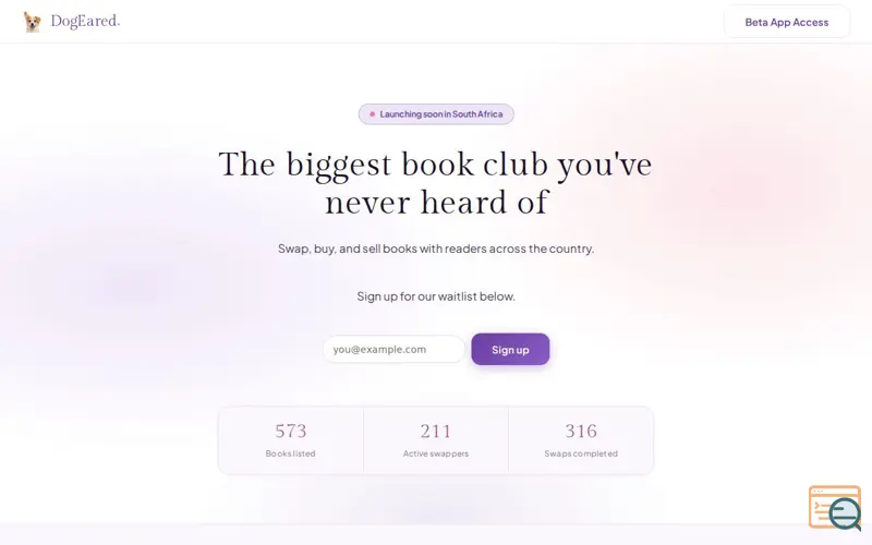 Screenshot of DogEared · Swap, buy & sell books