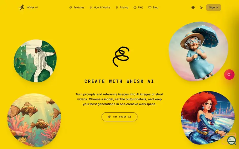 Screenshot of Whisk AI | Google Whisk AI Image and Video Generator