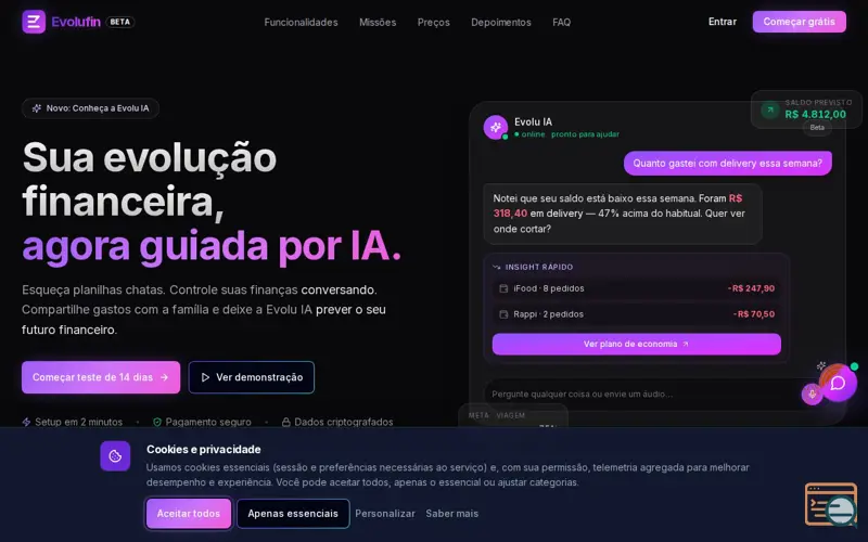 Screenshot of Evolufin