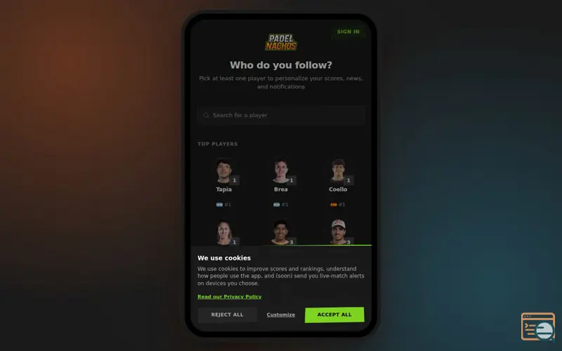 Screenshot of Padel Nachos