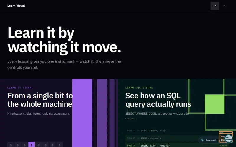 Screenshot of Learn Visual