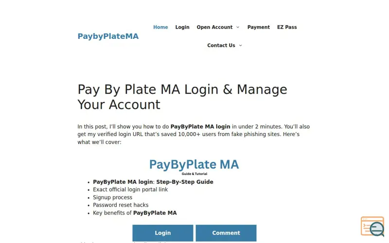 Screenshot of PaybyPlateMA