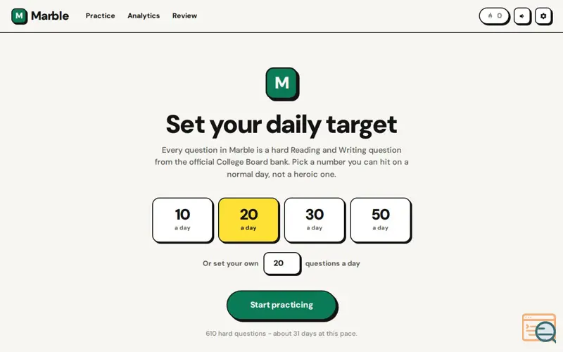 Screenshot of Marble